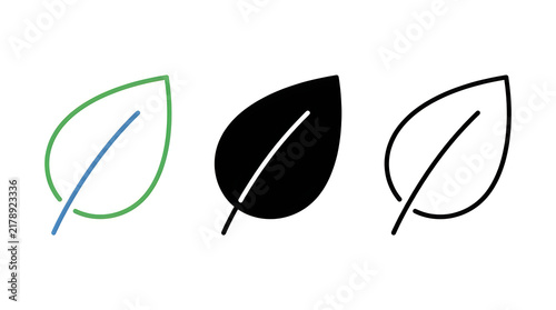 Plakat Simple leaf outline vector illustrations