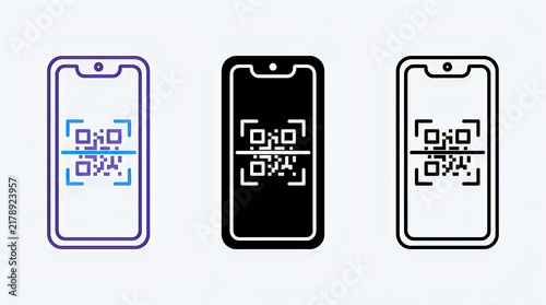 Qr codes displayed on smartphone screens