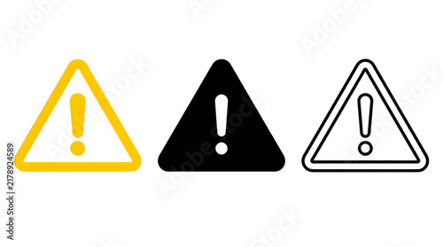 Warning triangle icons with exclamation marks
