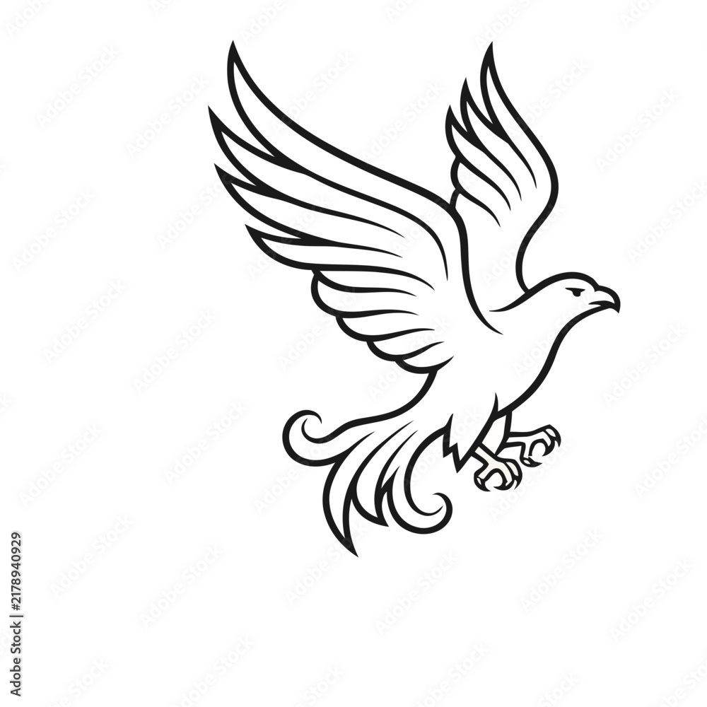Naklejka premium Stylized Eagle in Flight