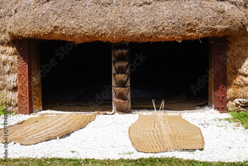 Close Up View of the Entrance to a Traditional Kanak Thatched Hut