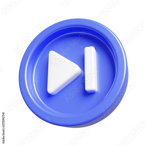 Play Next Icon for Media Controls 3D Render