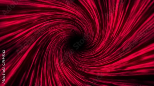 A mesmerizing video of a swirling red tunnel with vibrant lights and colors