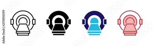 MRI Brain Scan Icons, Multi Style Icon Set