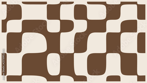 Seamless checkerboard two tone grid pattern in umber brown