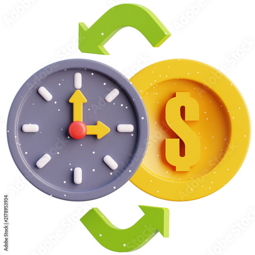 3d Illustration of Remote Work Time Management