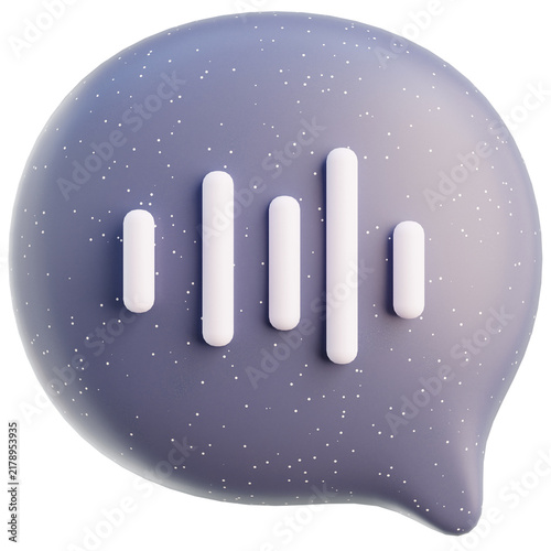 3d Illustration of Remote Work Voice Chat