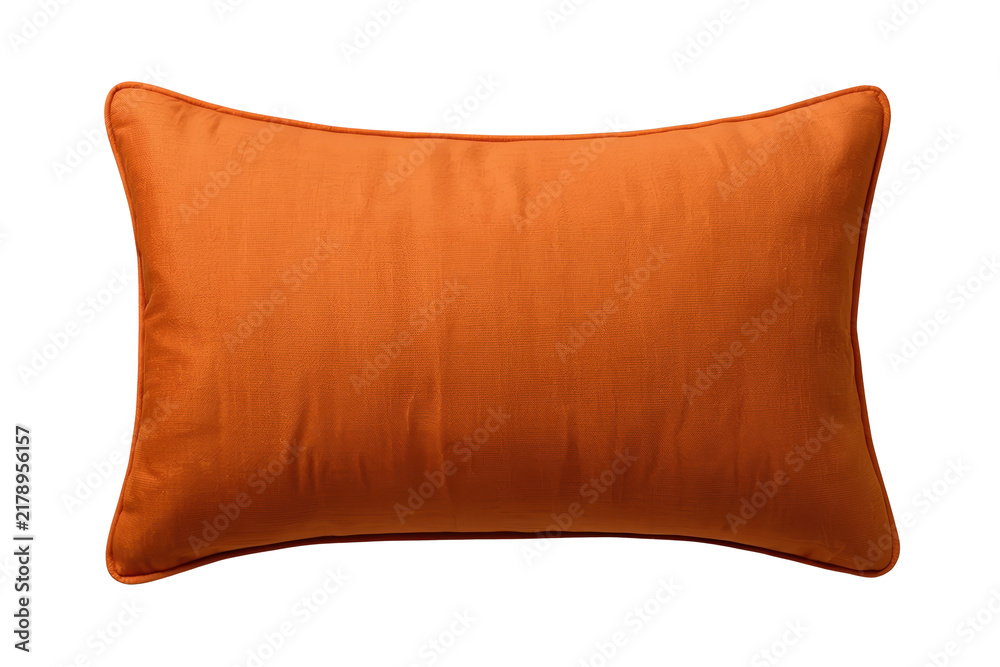 Fototapeta premium Orange Rectangular Cushion with Smooth Fabric