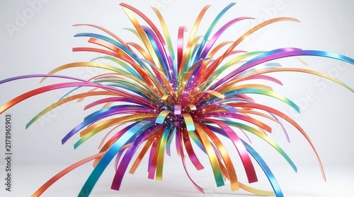 Vibrant multicolored abstract explosion of ribbons and light