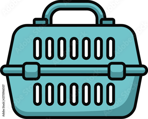 Pet carrier icon line vector outline for cat dog animal transport travel cage box container
