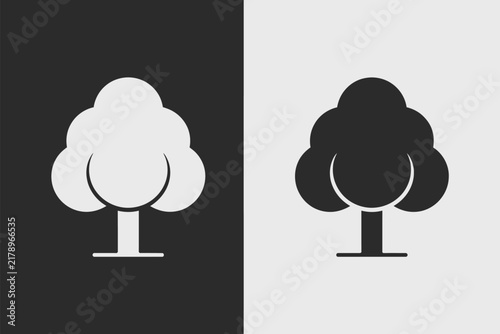 Tree icon set nature vector symbol forest plant organic ecology leaf wood natural growth environment conce