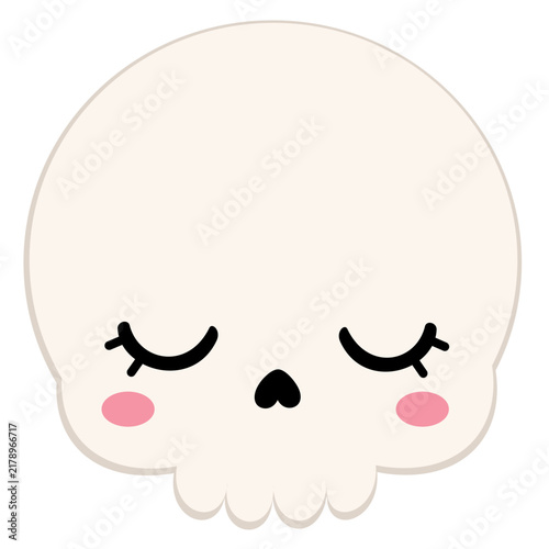    Cute Skull with Closed Sleeping Eyes