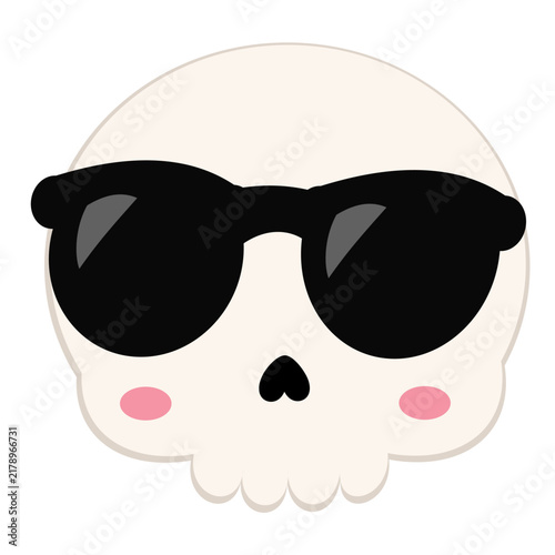     Cute Skull Wearing Black Sunglasses