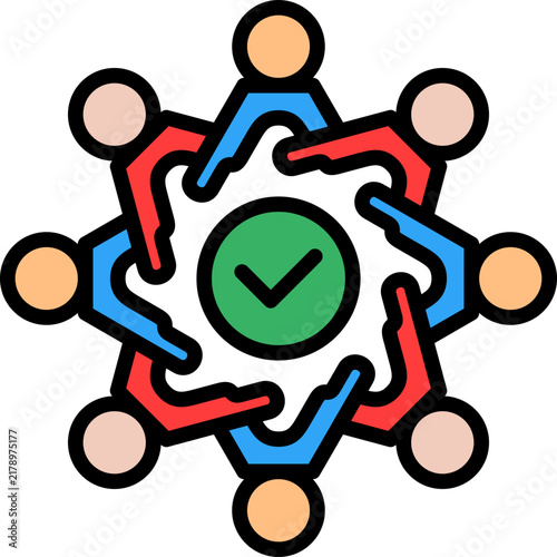 Team Collaboration lineal color icon