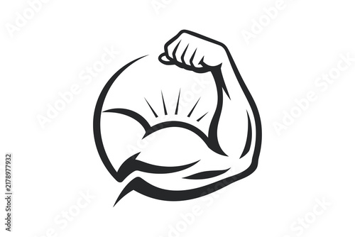 Принти на полотні A muscular arm flexing its bicep in a powerful gesture