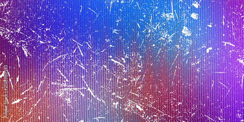 Abstract grunge background with vertical stripes and distressed texture in blue and purple colors