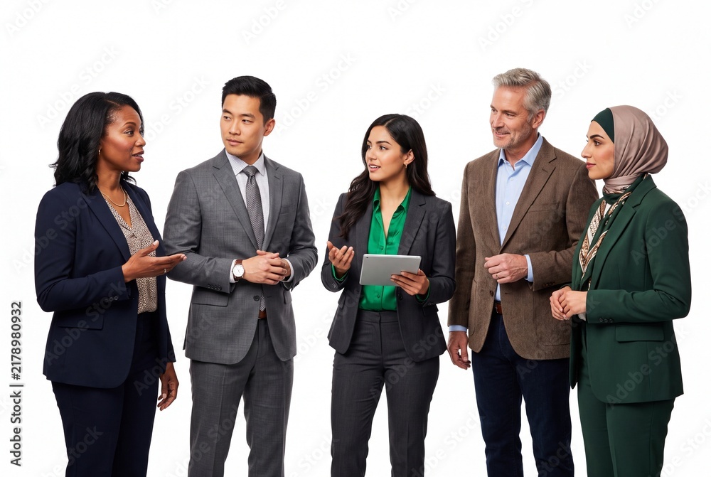 Obraz premium Diverse business professionals in discussion, collaboration and teamwork concept