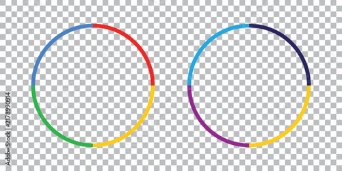 Circles, Colorful Geometric Shapes with Rainbow Hues. Abstract Design Elements Featuring Vector, Illustration