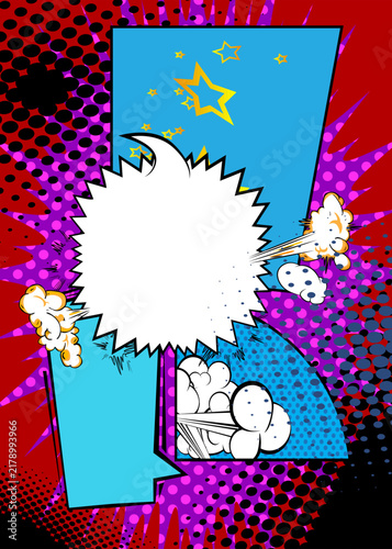 Cartoon background, cool comic book backdrop. Spectacular retro vector comics pop art design.