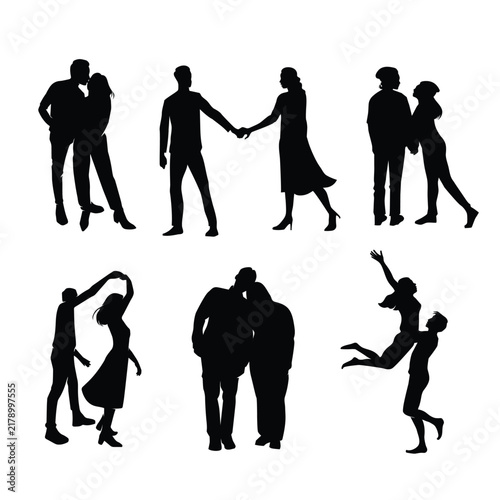 People Silhouette Collection with Couples and Different Poses