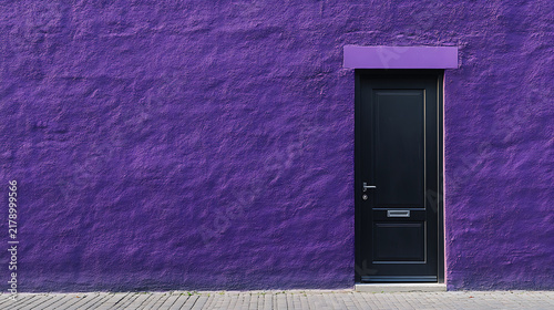 Minimalist purple wall with black door