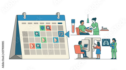 Medical Appointment Calendar with Health Checkups and Exams