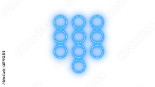 Obraz na plátně Glowing neon telephone dial pad keypad icon isolated on transparent background