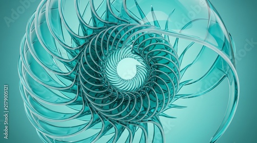 Modern 3D abstract geometric blue twisted wave background. Great for tech websites, corporate slides, futuristic design, branding, digital art, covers, and modern banners