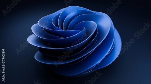 Modern 3D abstract geometric blue twisted wave background. Great for tech websites, corporate slides, futuristic design, branding, digital art, covers, and modern banners