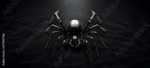 art of spider a black and white high contrast full body,generative AI