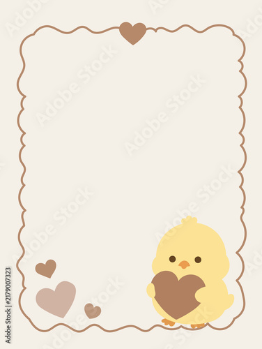 Cute Animal Heart Card Template for Love Message
