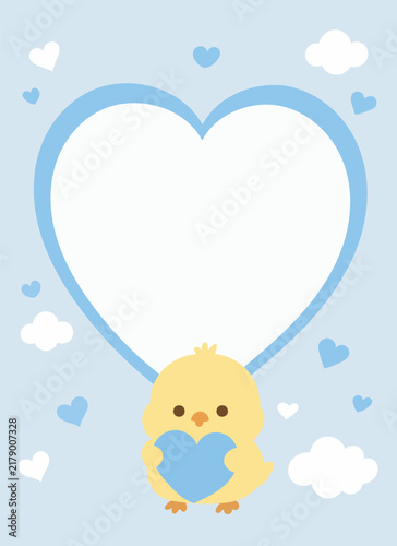 Cute Animal Heart Card Template for Love Message
