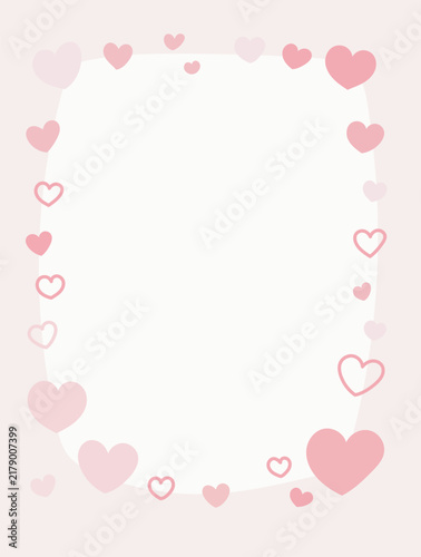 Cute Heart Border Letter Paper Template for Love Message