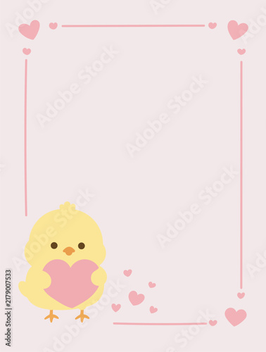 Cute Animal Heart Card Template for Love Message
