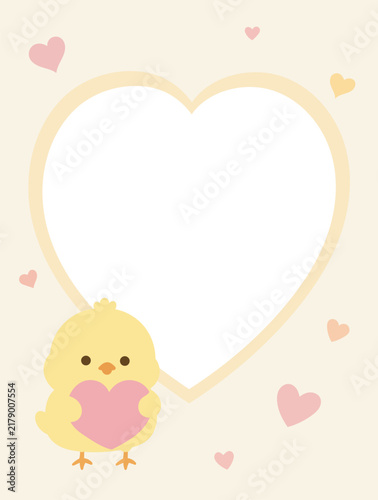 Cute Animal Heart Card Template for Love Message