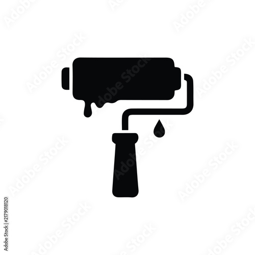 vector silhouette of a paint roller