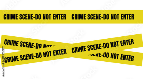 Crime Scene Do Not Enter Yellow Tape Set Vector
