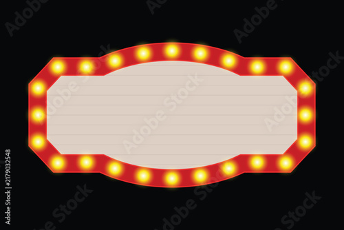 movie theme signage, retro theme signage with bulb lights