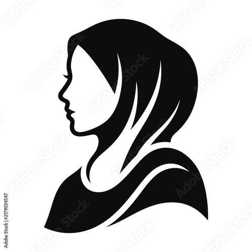 Woman wearing hijab headscarf profile view