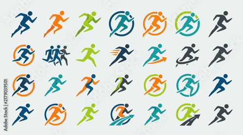 Dynamic Running Icons For Sports And Fitness Branding