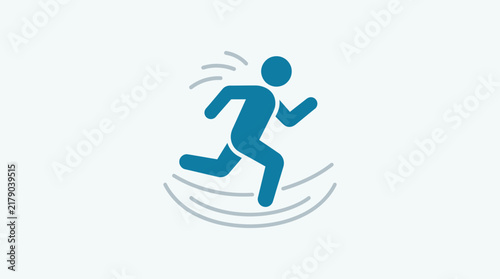 Dynamic Running Silhouette Icon Representing Speed And Motion