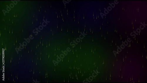 Toxic yellow acid rain falling on dark abstract background