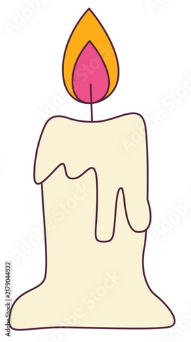 Hand Drawn Melting Candle Illustration Dia de los Muertos