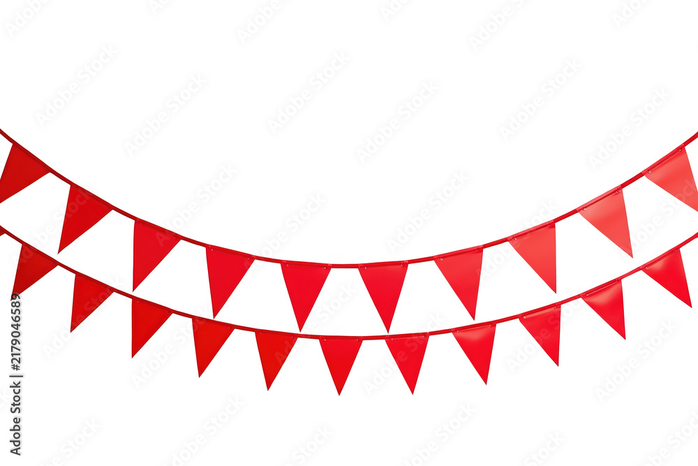 Obraz premium Double Red Triangle Pennant Garland
