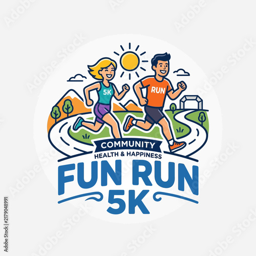 Community Fun Run 5k Health And Happiness Event Promotion