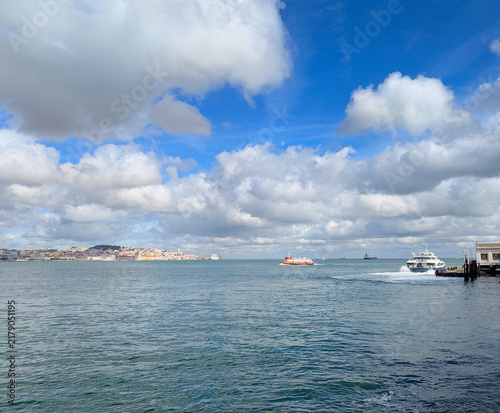 ferry Tagus River  Lisbon Portugal