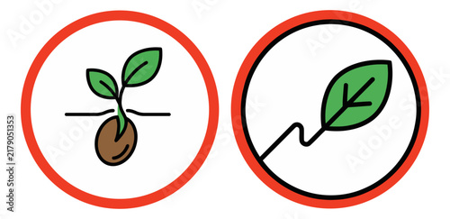 Illustrative icons of seed germination and a leaf, evoking faith in life's potential and religious appreciation for nature's growth cycle.