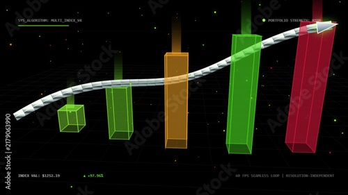 Abstract Quantum Ascent Infinite Financial Horizon 4K Seamless Motion Loop