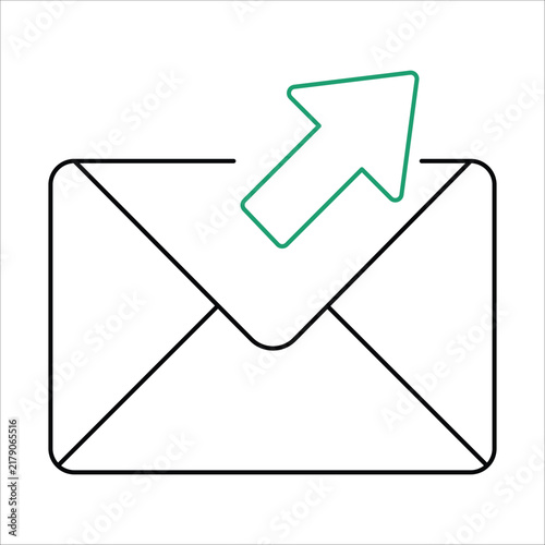 Canvas Print Envelope icon with outgoing arrow representing sent email message sent mail outb