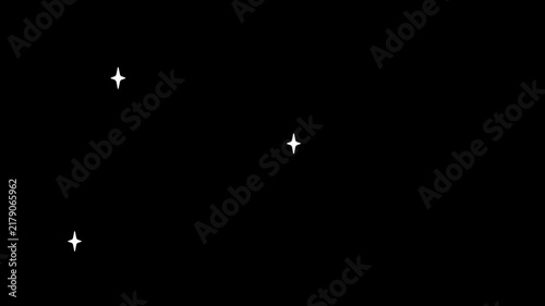 Twinkling Cross-Shaped Light Loop Animation on Black Background, Sparkle and Glowing Light Effect